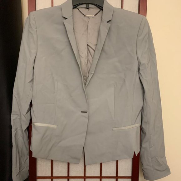 elie tahari lindley suit jacket blazer geometric grey size 8 nwt